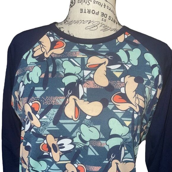 LuLaRoe Womens Small Randy Tee Disneys Goofy Hard To Find Print Athleisure Comfy - Picture 8 of 14